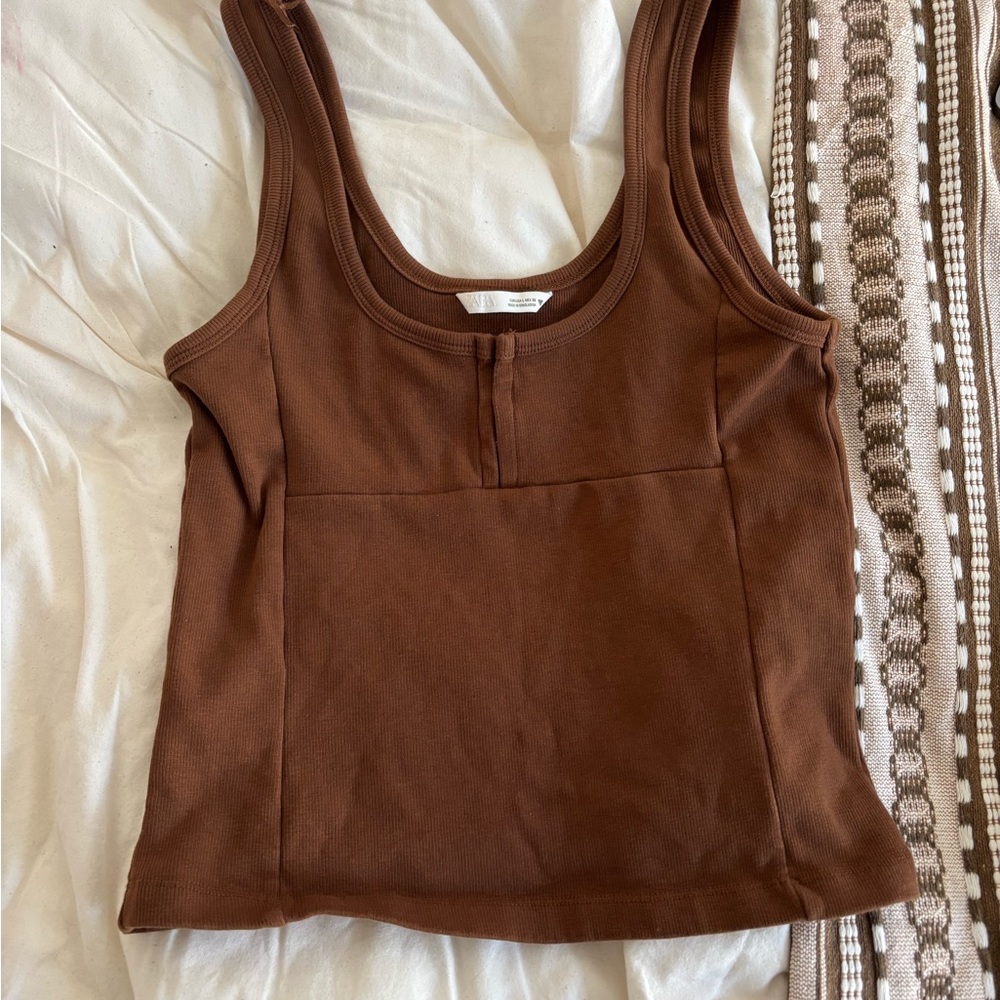 Zara Chocolate Brown Tank Top